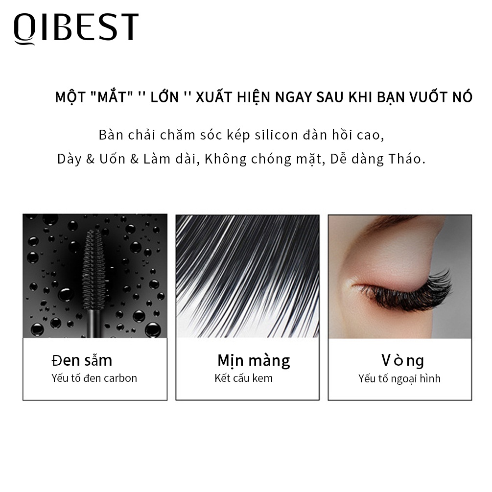 Set Mỹ Phẩm Trang Điểm Mắt QIBEST 68.5g Gồm Kẻ Mắt+Kẻ Mày Dạng Lỏng+Mascara+Mút Trang Điểm Tiện Dụng