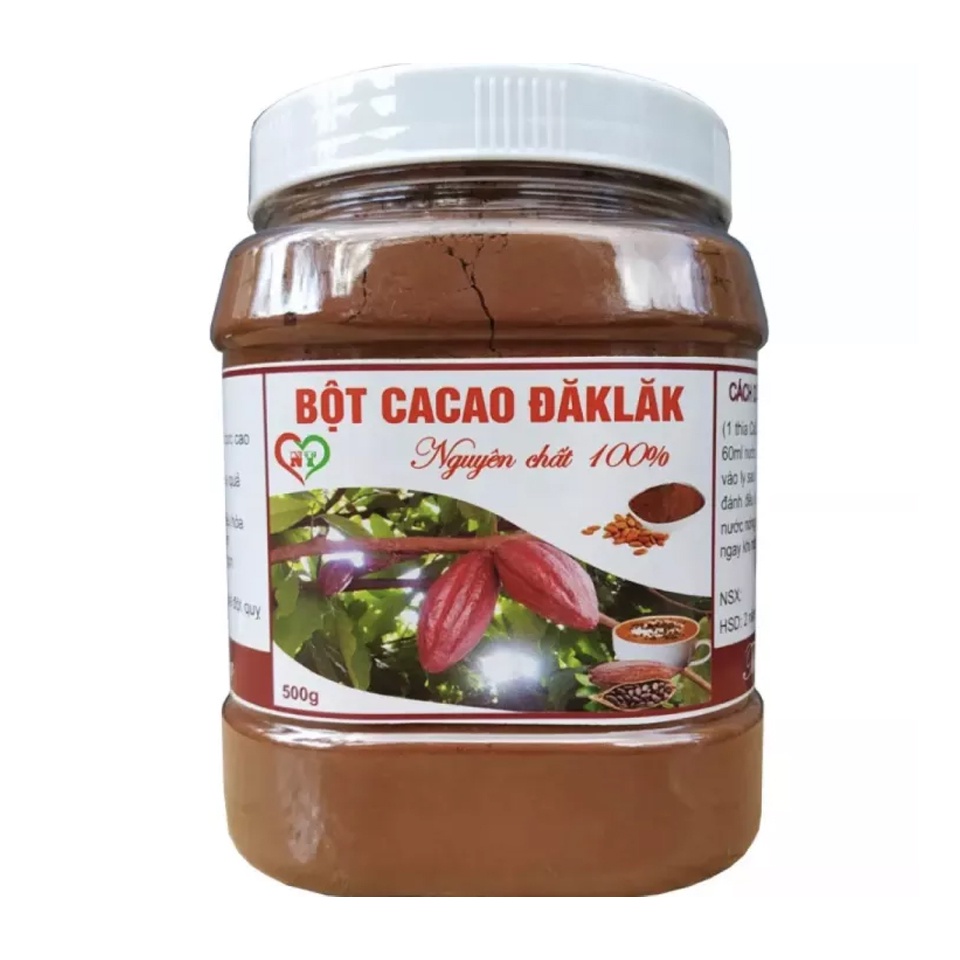Bột Cacao Nguyên Chất Đăk Lăk Loại 1 - Bột Cacao Hộp 500gr