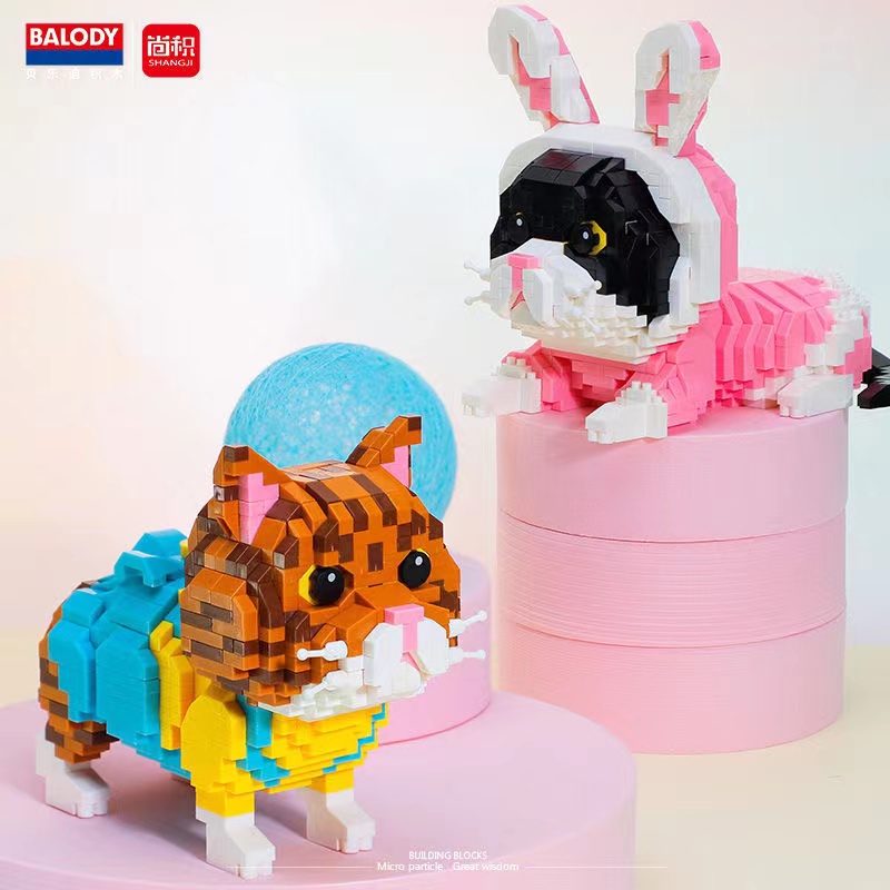 Đồ Chơi Lắp Ráp Hình Chú Mèo Đáng Yêu Hỗ Trợ Giáo Dục Bé