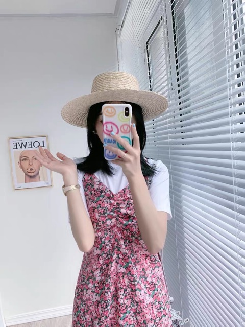 (ORDER) Váy yếm hai dây hoa nhí MORAN màu hoa hồng retro vintage mùa hè thiết ké dúm ngực (NEW ARRIVALS)