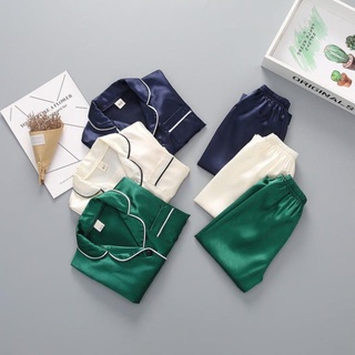 Bộ ngủ lụa dài tay cho bé, bộ mặc nhà cho bé yêu từ 6-27kg san3 binbe19