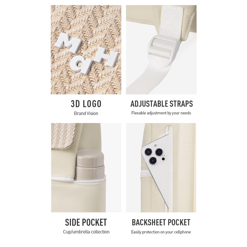 MAH SIRO Ba lô đựng máy tính xách tay vải cotton dành cho nữ và Túi đi học vải đay phong cách giản dị