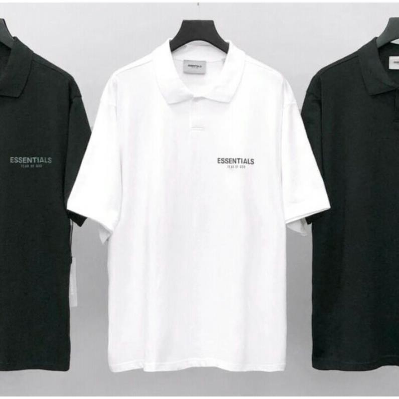 11.11 Áo Polo Essentials phản quang unisex , áo thun có cổ tay lỡ nam nữ chuẩn form, Áo phông có cổ chữ ESSENTIALSS