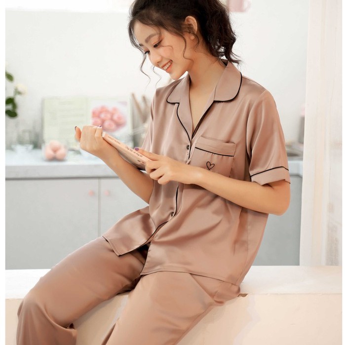 Bộ Pijama nữ Lụa cao cấp VIBES Wood Long Py Set