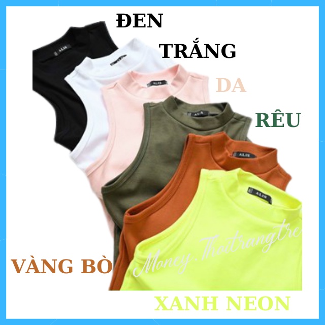 Áo Thun Croptop 3 Lỗ Nữ Kiểu Cổ Lọ Ôm Body Sát Nách Tập Gym Dáng Ôm, Áo Thun Gân Nữ Ngắn Crop Top Crt 3 Lỗ Ôm Eo Giá Rẻ