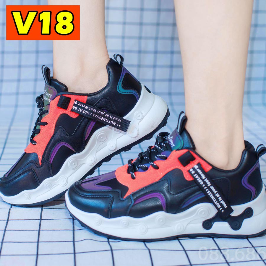 [ ẢNH THẬT ] GIÀY THỂ THAO NỮ ĐỘN ĐẾ 5CM SIÊU SANG, MÃ V4