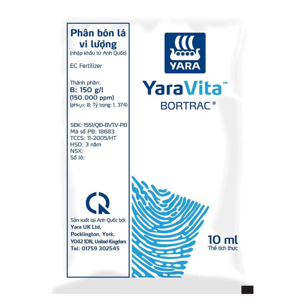 Phân bón lá thuơng hiệu YaraVita Botrac gói 10ml tăng ra hoa đậu trái chống rụng trái non