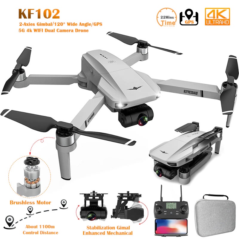 Flycam Camera 4K KF102 Pro có OAS Cảm Biến Tránh Vật Cản, Thời Gian Bay 25 Phút, Tầm Xa 1200m, Không Chổi Than, GPS, EIS