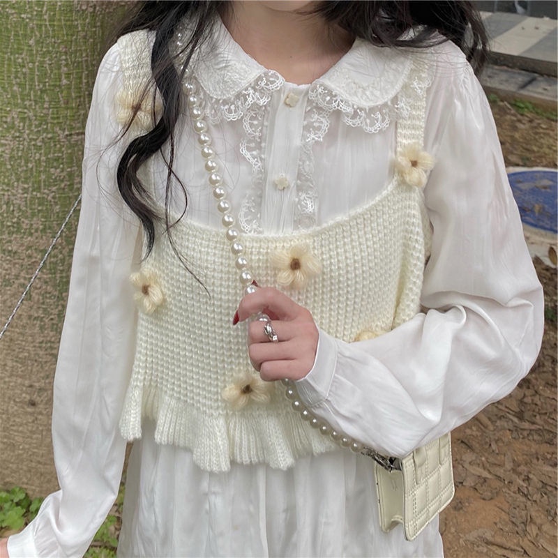 Jiashucheng Áo Sweater Dệt Kim Hai Dây Nhiều Lớp Màu Trơn Kiểu Nhật Bản Ngọt Ngào Dễ Thương Thời Trang Mùa Hè Cho Nữ