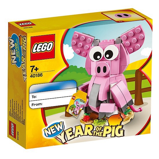 Đồ chơi xếp hình Lego Heo hồng Kỷ Hợi 40186