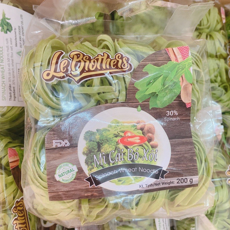 Mì rau cải bó xôi organic Duy Anh- Mì rau củ tươi không chiên