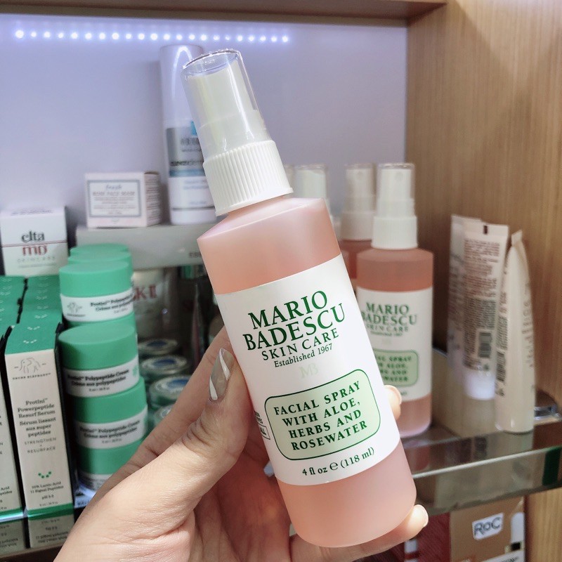 Nước Hoa Hồng Mario Badescu Facial Spray With Aloe, Herbs & Rosewater ( 118mL )