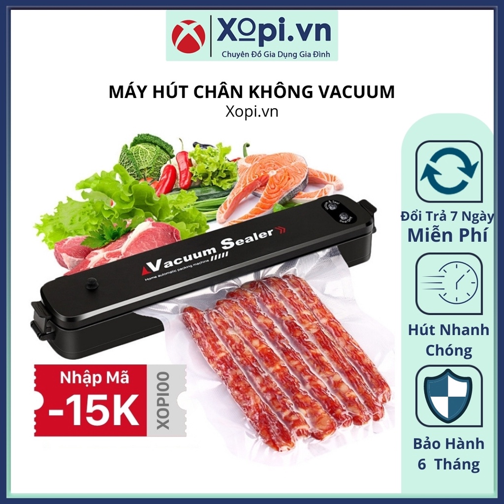 Máy hút chân không thực phẩm mini gia đình tự động hàn miệng túi giá rẻ