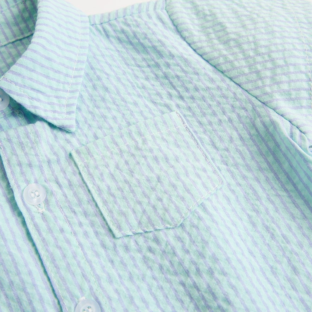 Sanlutoz Bộ Áo Liền Quần Bằng Cotton Họa Tiết Kẻ Sọc Thời Trang Mùa Hè Cho Bé Sơ Sinh