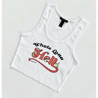 áo thun balo trắng crop top f21