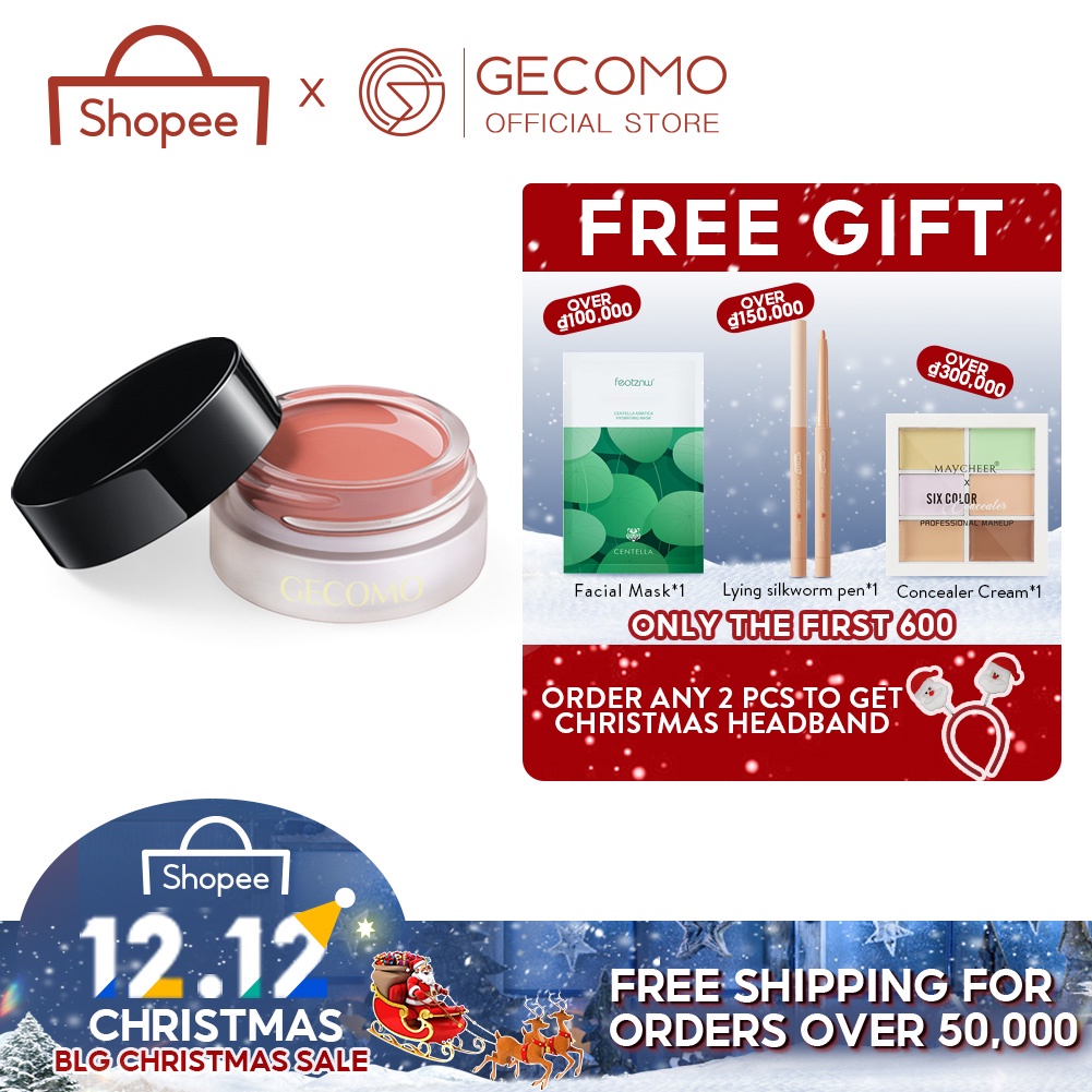 GECOMO Phấn má hồng dạng lỏng 3 trong 1 Makeup Clay Lipstick & Blush & Eyeshadow Blush không thấm nước Gream Cosmetics