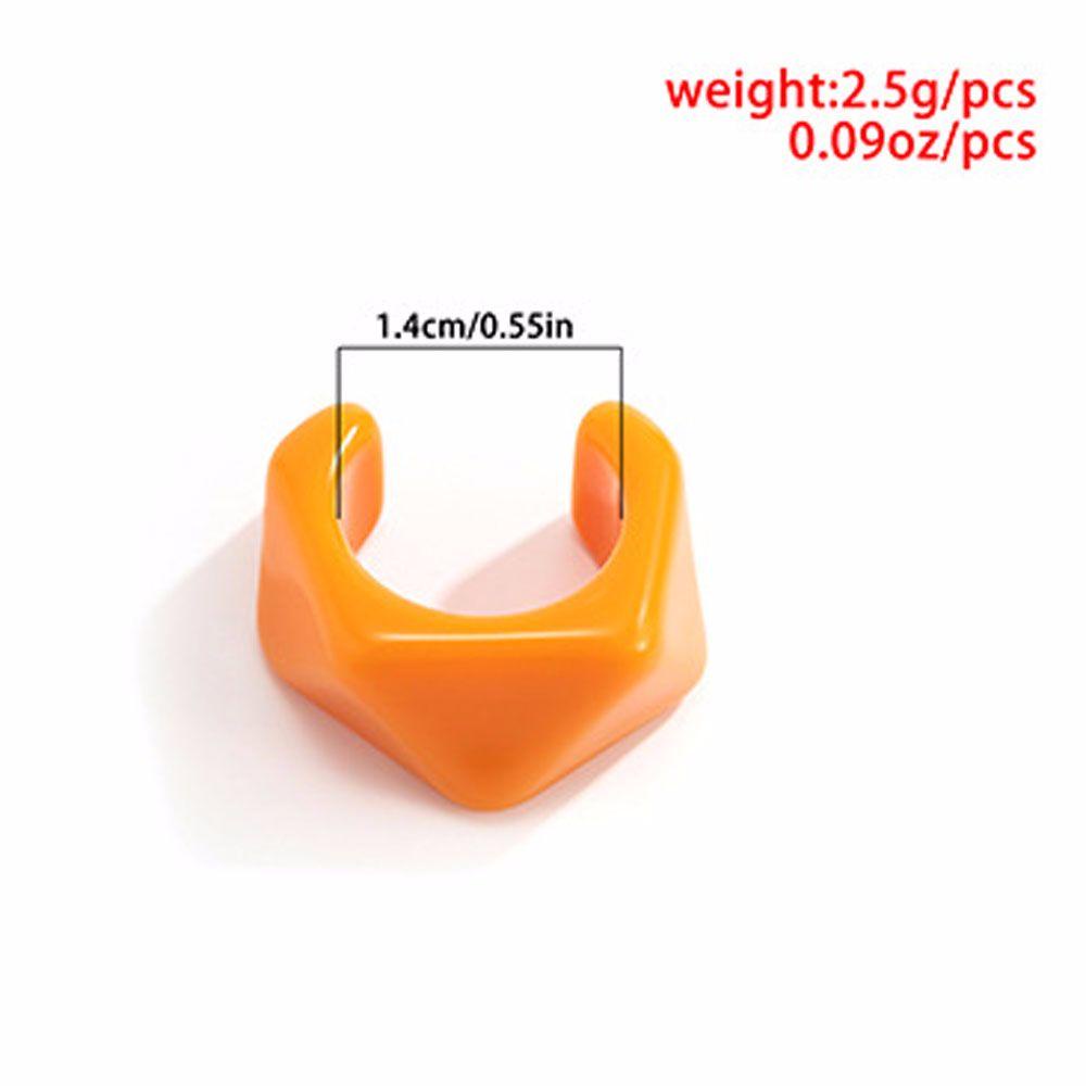 Nhẫn Resin Dạng Hở Màu Sắc Kẹo Ngọt Kiểu Dáng Hình Học Dành Cho Nữ