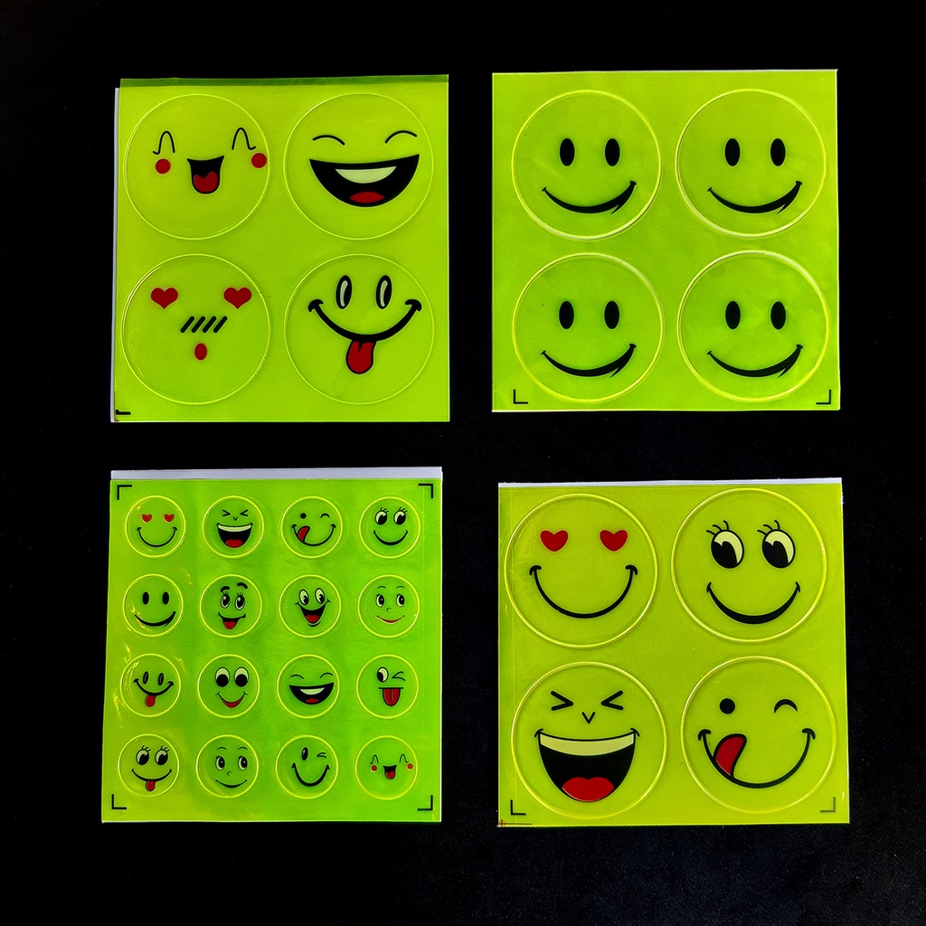 Hình dán phản quang mặt cười 4 hình