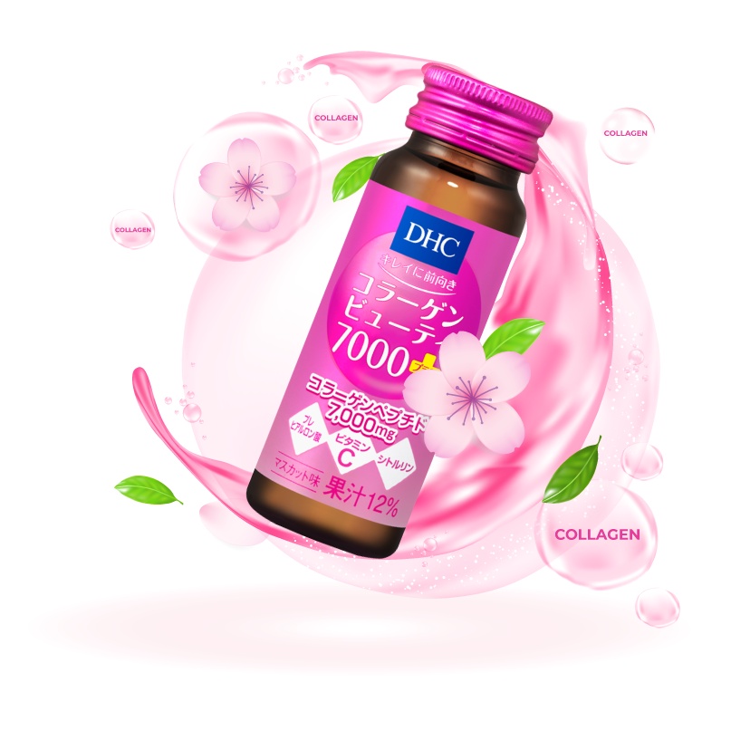 Combo dưỡng da trắng sáng DHC Collagen nước Beauty 7000 Plus 500ml và Adlay Extract 30 ngày
