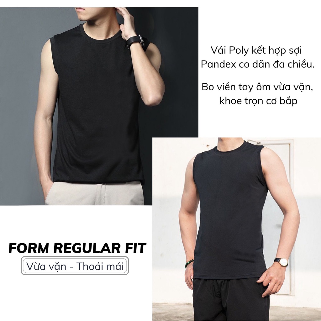 Áo Sát Nách 𝗔𝗦𝗡𝟬𝟭 Thể Thao Nam Cao Cấp Áo Tanktop Ba Lỗ Thể Thao Co Dãn 4 Chiều