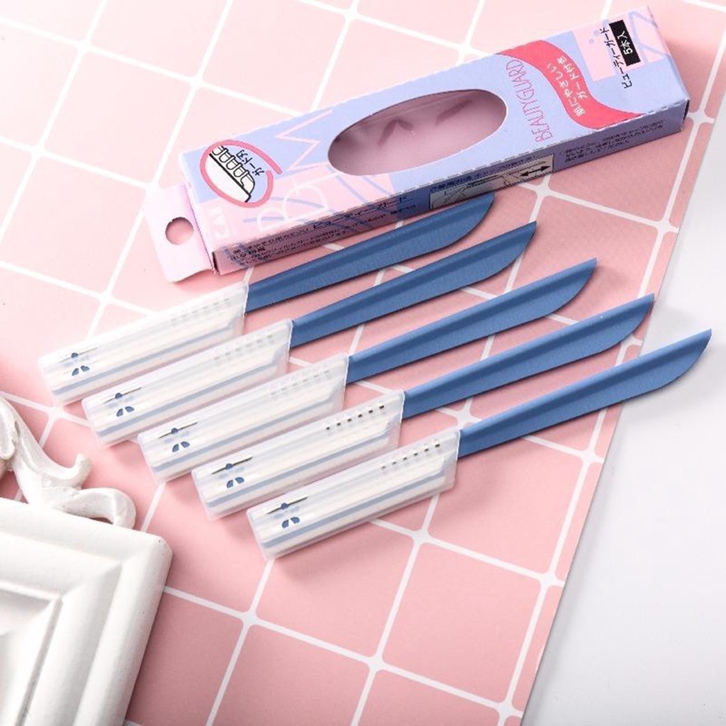 Dao cạo chân mày, lông mặt KAI - cán Xanh