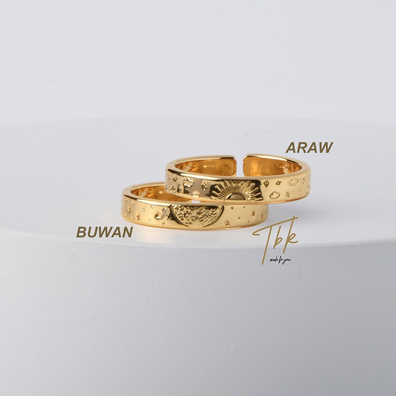 Nhẫn Cưới Vàng 18k Mặt Trời Và Mặt Trăng 793r Cho Cặp Đôi