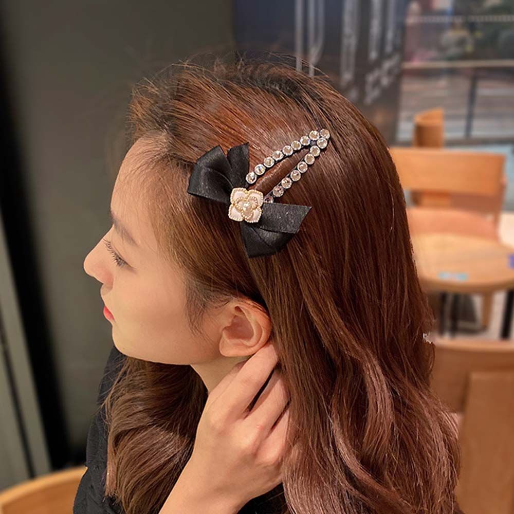 Kẹp tóc hình bông hoa đính ngọc trai giả phong cách Hàn Quốc thời trang thanh lịch cho nữ