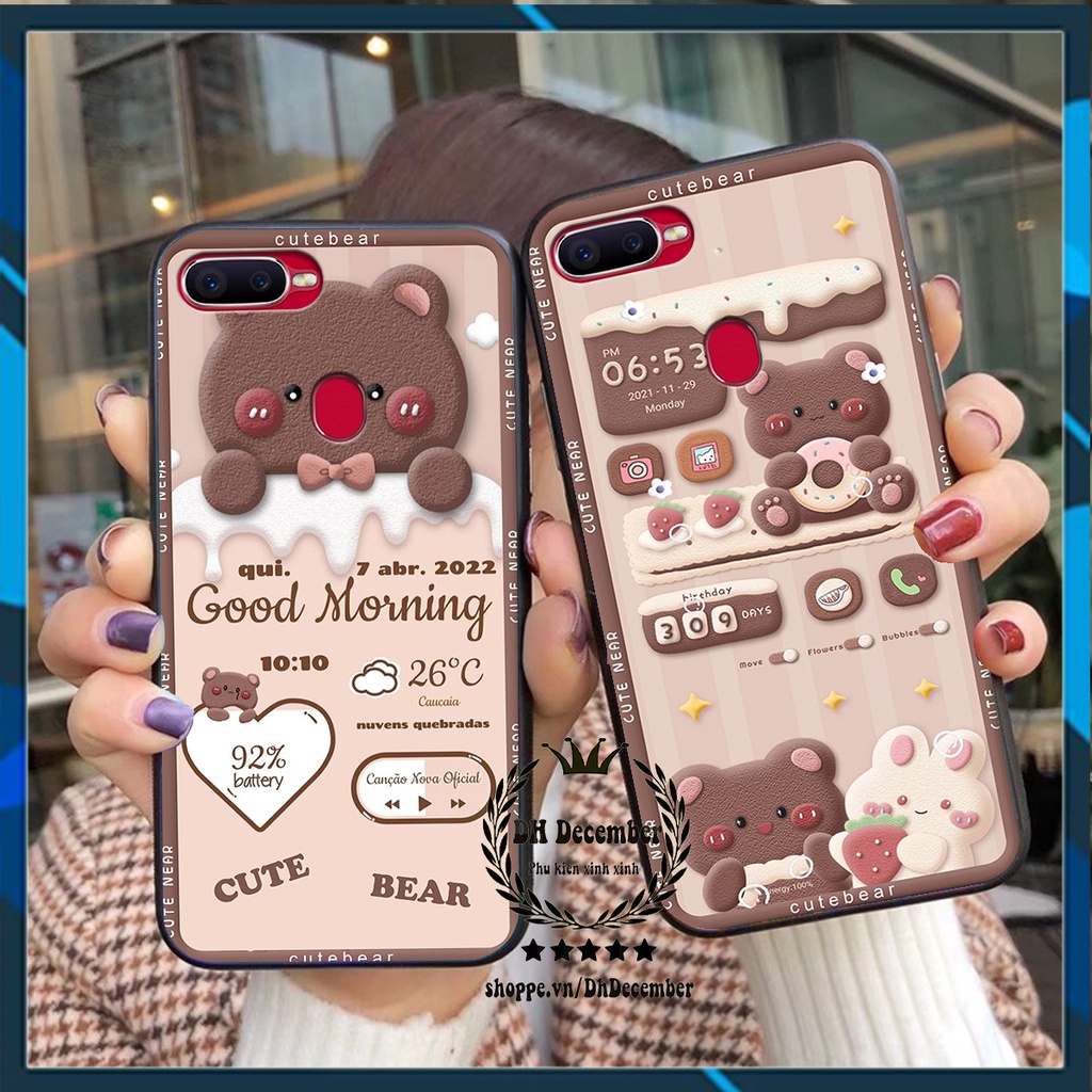 Ốp lưng Oppo A12 / F9 / A7 / A5S in hình 3D GẤU HỒNG-GẤU BE3R -XINH XẺO CỰC ĐẸP