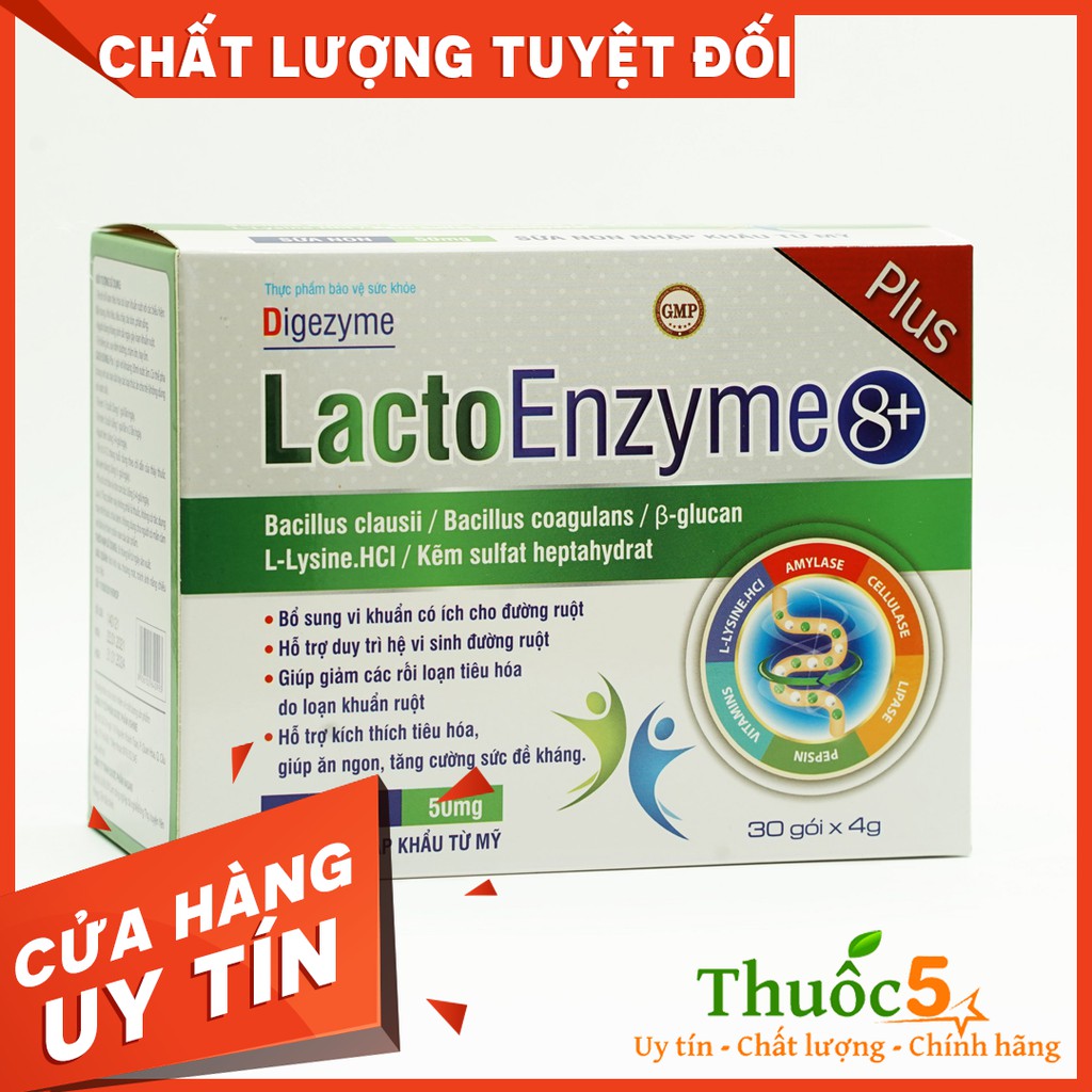 Lacto Enzyme 8+ Plus men vi sinh cho trẻ nhỏ Hộp 30 gói