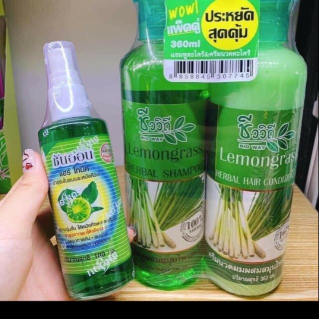 combo dầu gội chanh xả, dừa + xịt mọc tóc