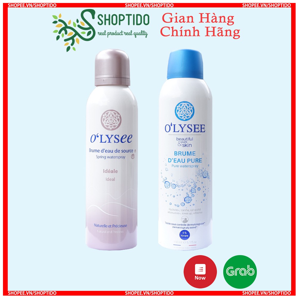 Xịt khoáng dưỡng da - cấp ẩm O'lysee Pure waterspray chính hãng Pháp cao cấp 150ml - 400ml NPP Shoptido