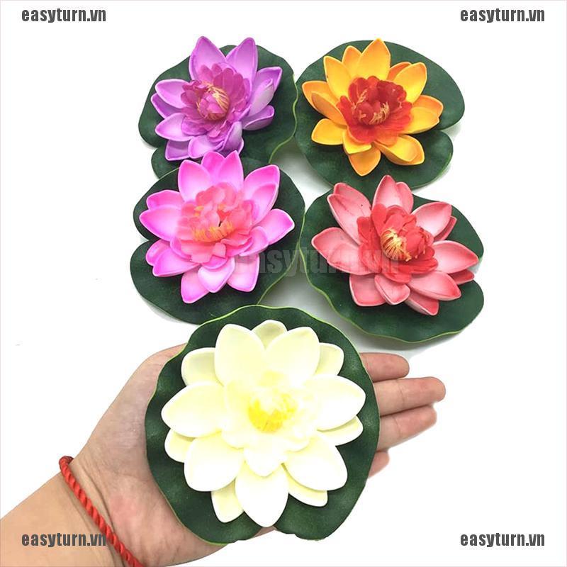 EASTN 5pcs Artificial Floating Water EVA Lotus Flower Pond Decor Tank Plant Ornament