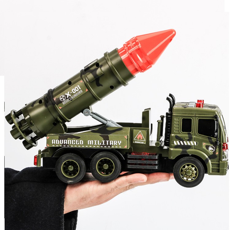 Xe mô hình ô tô quân đội chạy đà đồ chơi trẻ em tỉ lệ 1:16 có âm thanh và đèn