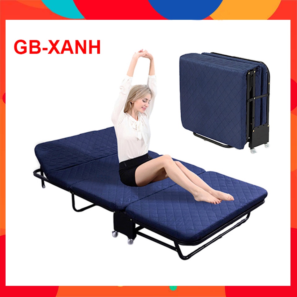 Giường gấp ba văn phòng, có bánh xe di chuyển êm ái - Hàng chính hãng NIKITA