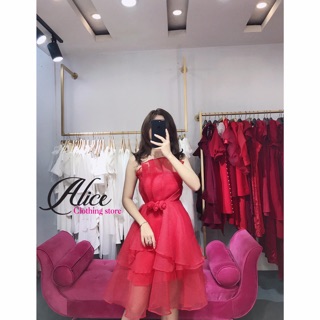 Đầm cúp ngực dáng xoè công chúa (ảnh thật)