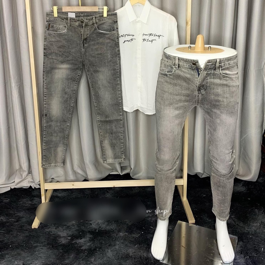 Quần jean nam xám trơn chất bò cao cấp co dãn 4 chiều đẹp from dáng skinny mẫu mới thời trang cao cấp beautiulgilr T61