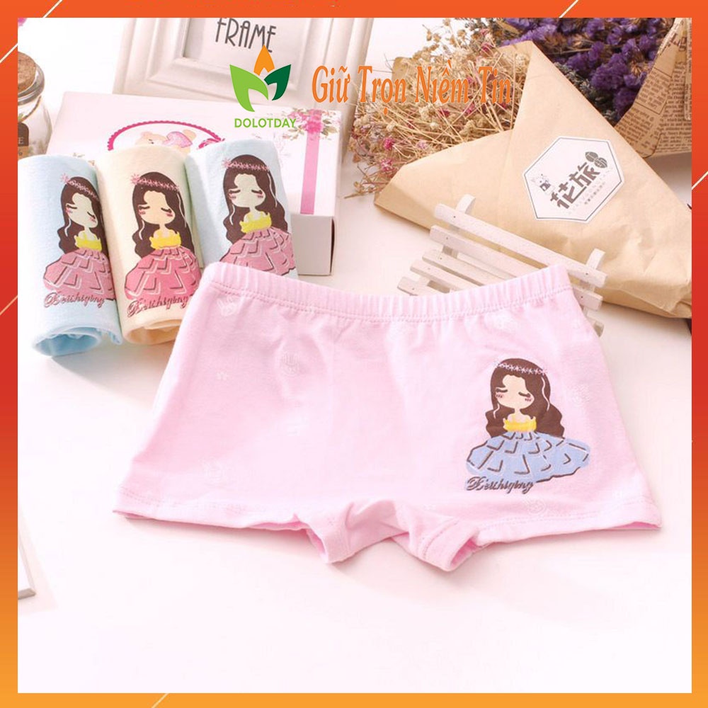 Quần chip bé gái, Quần chip đùi cotton cao cấp cho bé 2-12 tuổi hình hươu cao cổ đủ màu sắc tươi vui LOTBE02