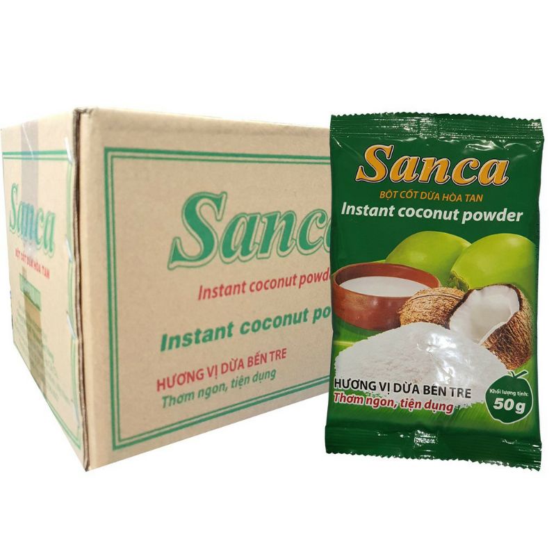 Bột cốt dừa hòa tan Sanca 50g , date xa 05/08/2022