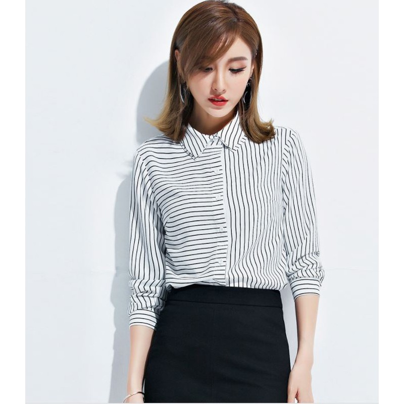Áo sơ mi phối sọc cá tính-MS0110A