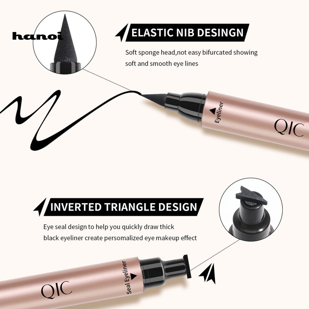 Bút Kẻ Mắt Hai Đầu Có Đầu Tem In Hình Đuôi Mắt Trang Điểm Chuyên Nghiệp