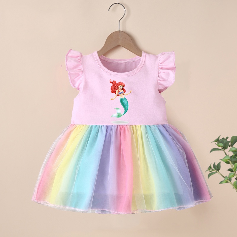 Đầm Công Chúa Tiên Cá Dễ Thương Cho Bé Gái 1-4 Tuổi