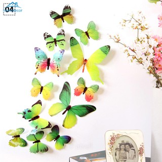 12 decal dán tường Hình Con Bướm 3d