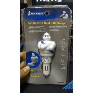 Sạc USB 2 khe cắm Michelin Man 6511ML 12v - 24v dùng cho ô tô, xe tải
