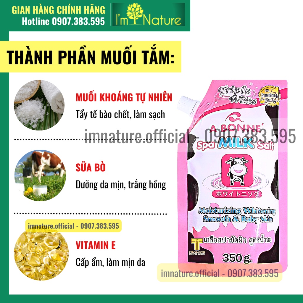 Muối Tắm Sữa Bò Tẩy Tế Bào Chết A Bonne Spa Milk Salt Thái Lan 350gr