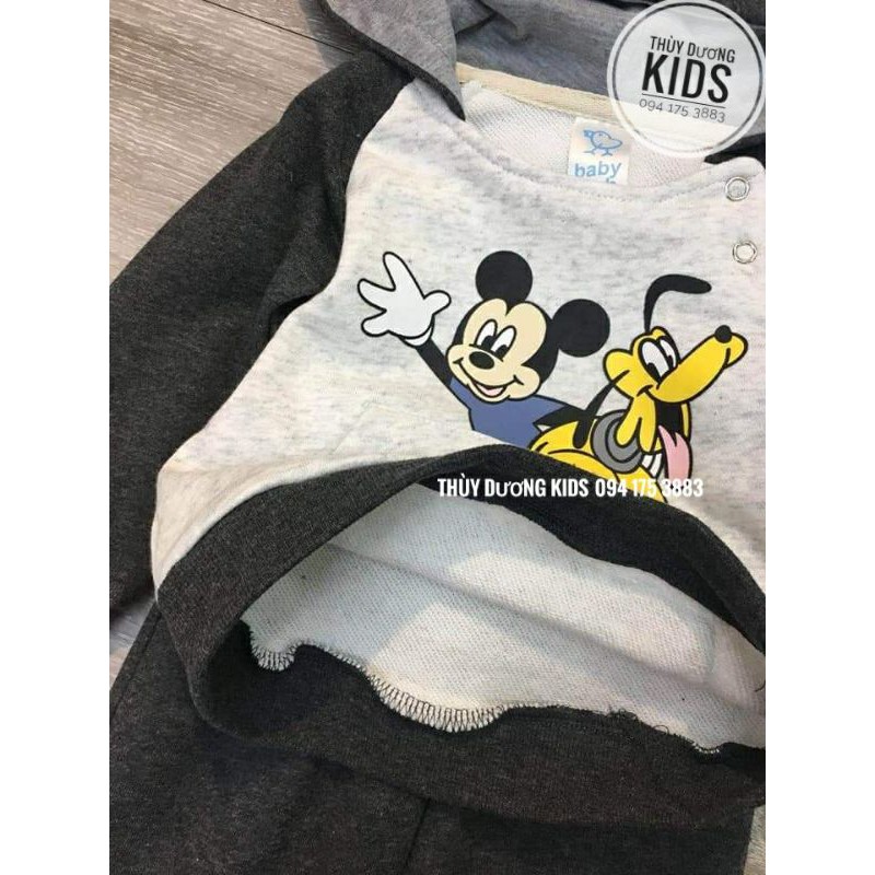 Bộ nỉ dày Mickey & Pluto Babyclub dư xịn cho bé trai, bé gái