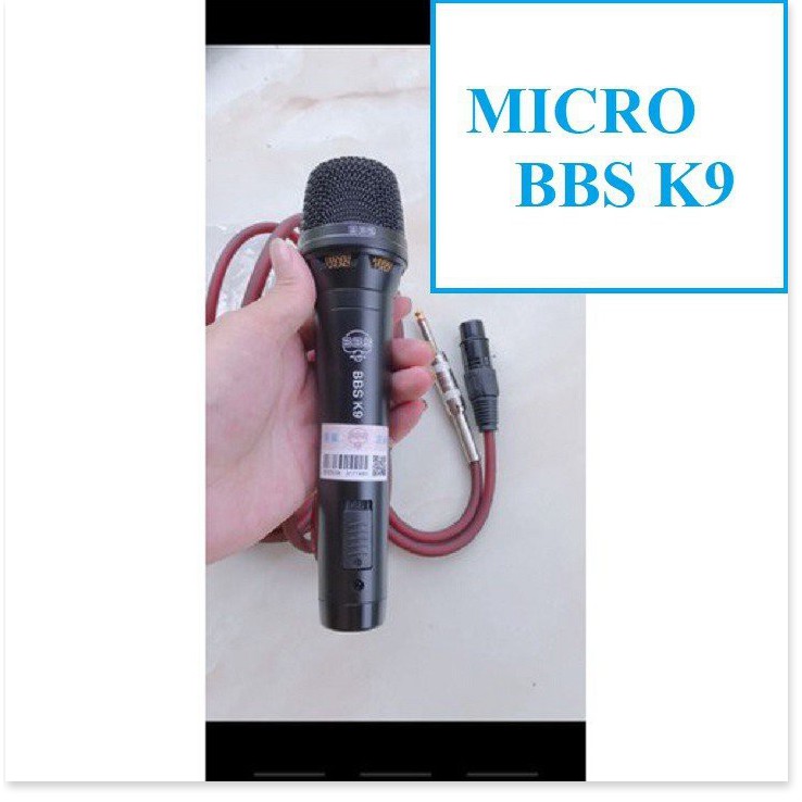 Micro BBS K9  hát karaoke chuyên nghiệp hát hay tiếng sáng dày trầm mic hút không hú không rè bảo hành 12 tháng