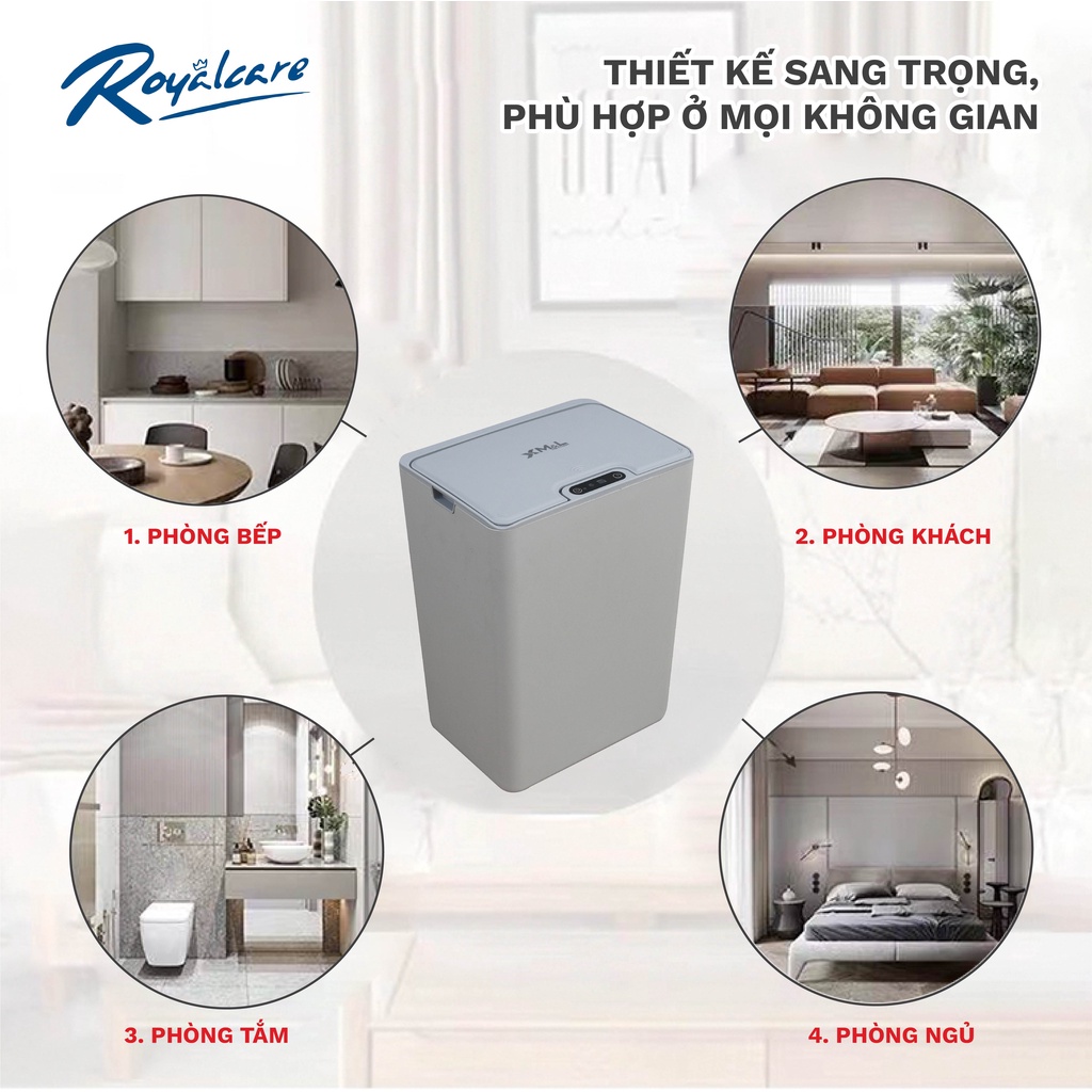 Thùng rác cảm ứng 3 chế độ thông minh M&amp;L FH-2 - Hàng chính hãng - Royalcare