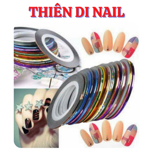 Kim tuyến nail dạng sợi, Set 40 cái dây kim tuyến trang trí móng Thiên Di Nail