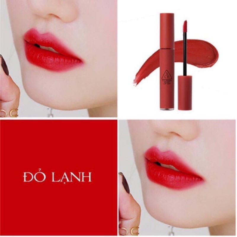 Son 3CE Kem Velvet Lip Tint Màu Private ( đỏ lạnh ) chuẩn auth