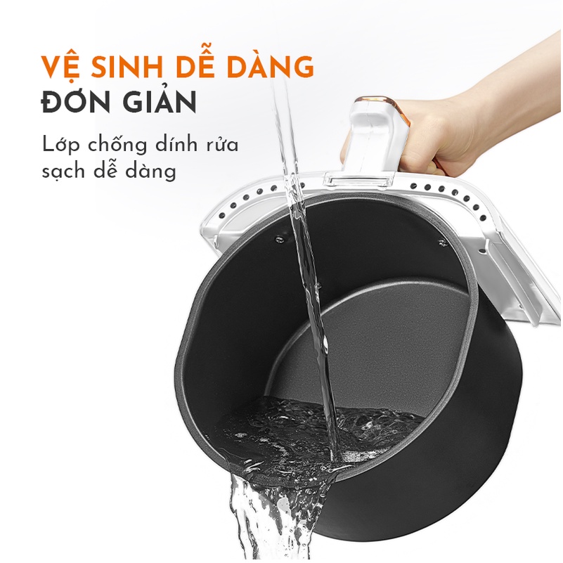 Nồi chiên không dầu GAABOR GA-E45A02 dung tích 4.5L - Thép không gỉ - Giá rẻ - Hàng chính hãng